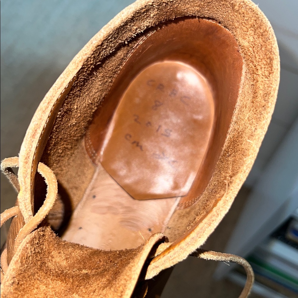 Cobra rock marfa Texas Women’s Tan Leather Ankle Boots -Lace-Up $576 - Picture 6 of 6